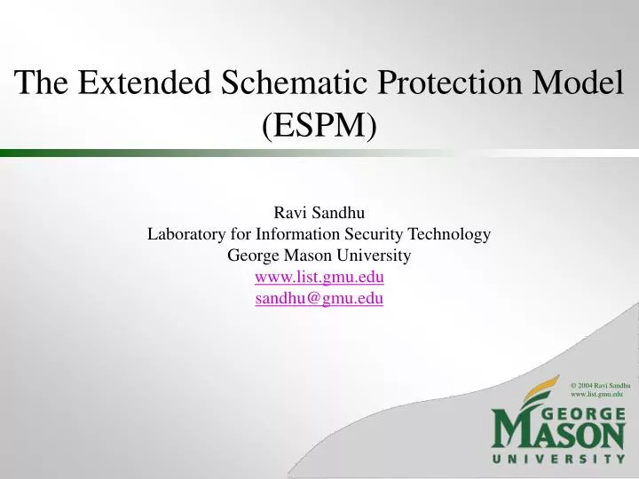 the extended schematic protection model espm