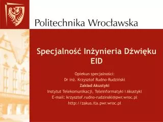 specjalno in ynieria d wi ku eid