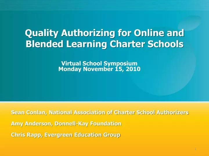 quality authorizing for online and blended learning charter schools