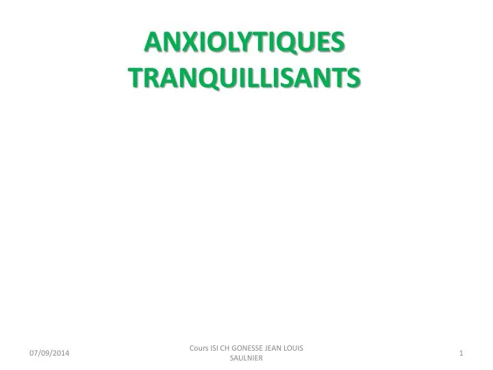 anxiolytiques tranquillisants