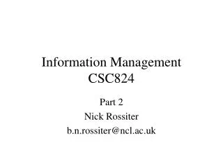 Information Management CSC824