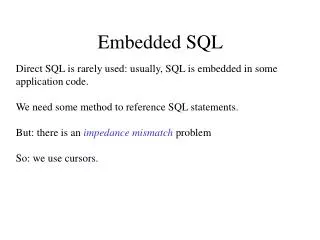 Embedded SQL