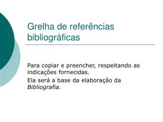 grelha de refer ncias bibliogr ficas