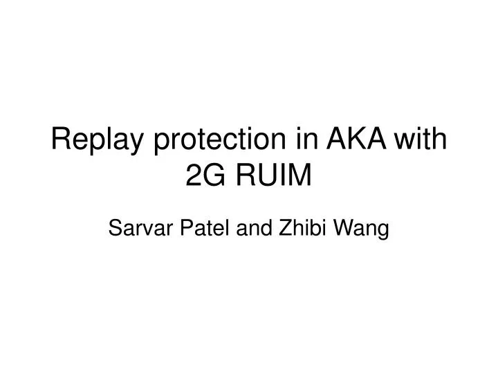 replay protection in aka with 2g ruim