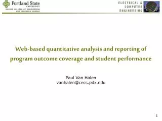 Web-based quantitative analysis and reporting of program outcome coverage and student performance