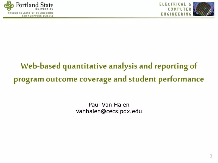 web based quantitative analysis and reporting of program outcome coverage and student performance