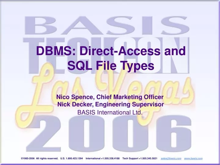 dbms direct access and sql file types