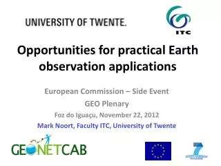 Opportunities for practical Earth observation applications