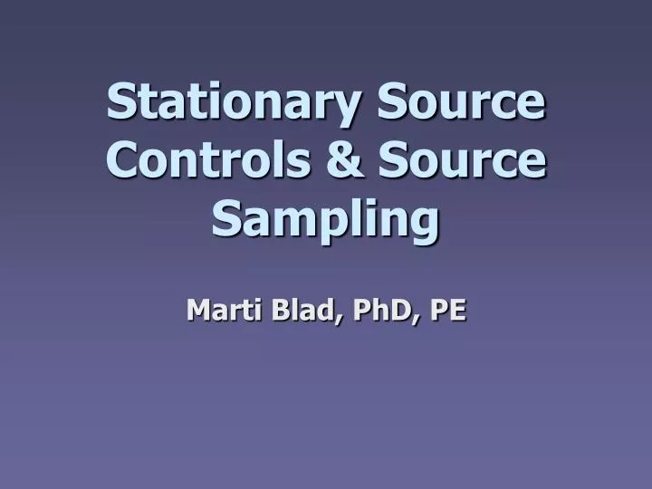 stationary source controls source sampling