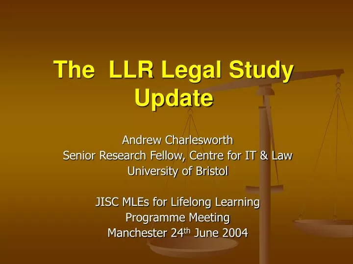 the llr legal study update