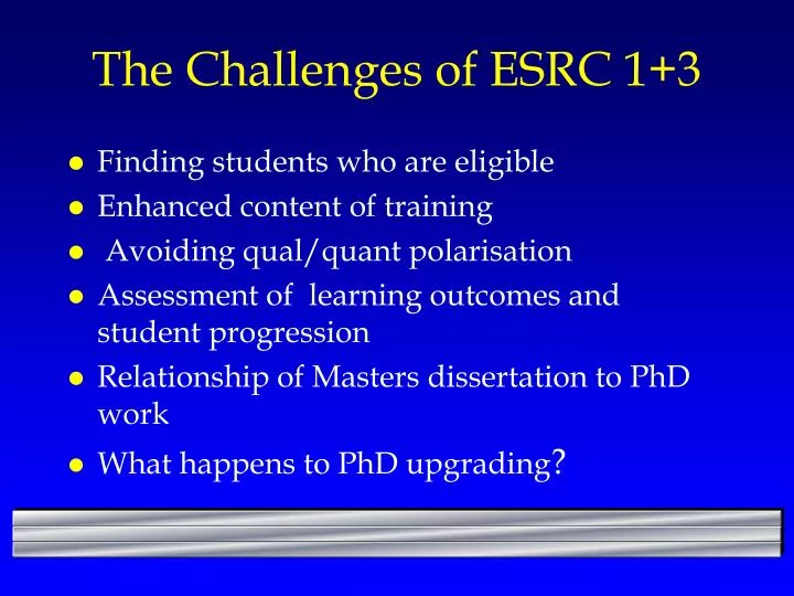 the challenges of esrc 1 3