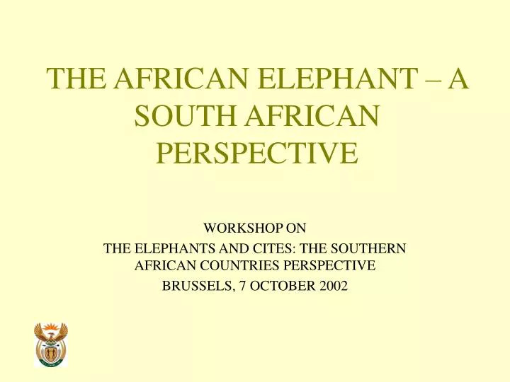 the african elephant a south african perspective