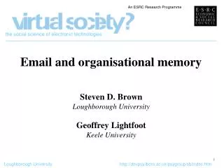 Email and organisational memory