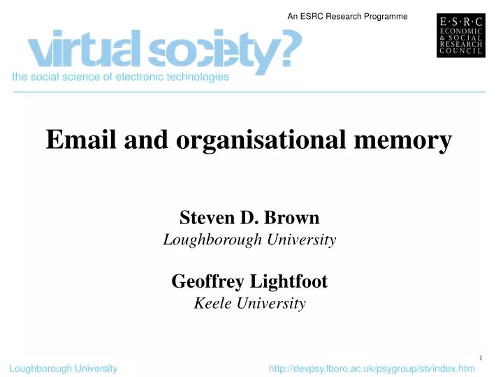 email and organisational memory