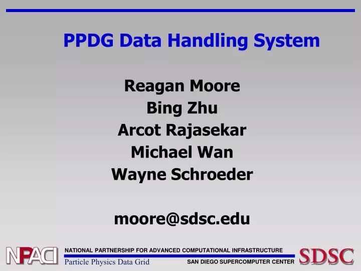 ppdg data handling system