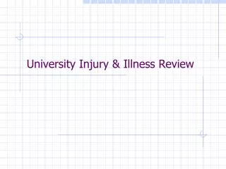 University Injury &amp; Illness Review