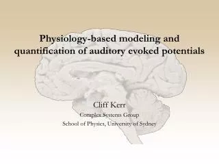 Physiology-based modeling and quantification of auditory evoked potentials