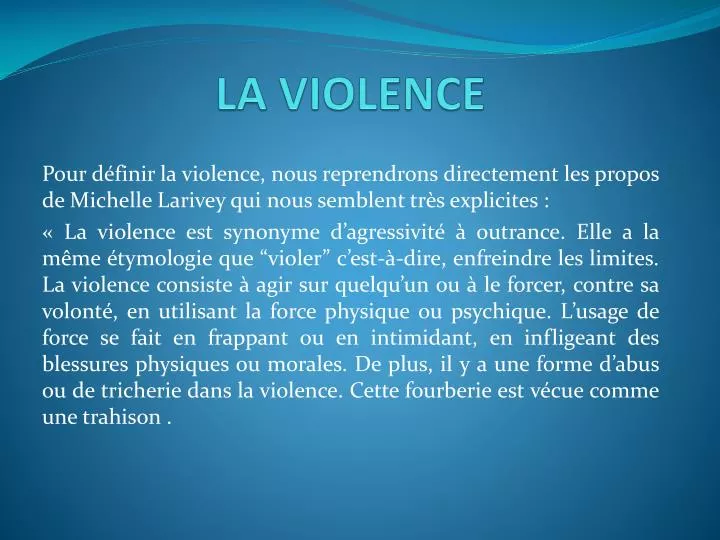 la violence