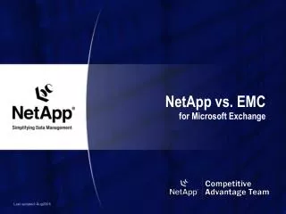NetApp vs. EMC for Microsoft Exchange