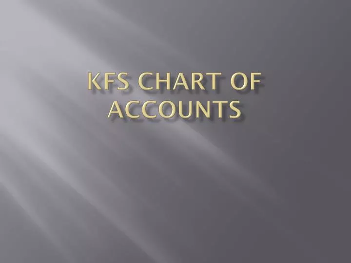 kfs chart of accounts