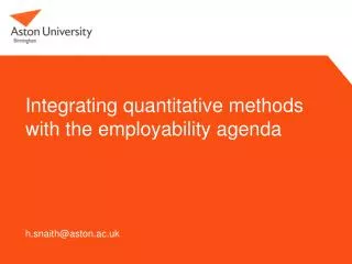 Integrating quantitative methods with the employability agenda