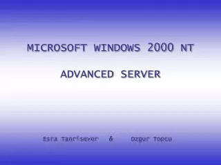 MICROSOFT WINDOWS 2000 NT ADVANCED SERVER