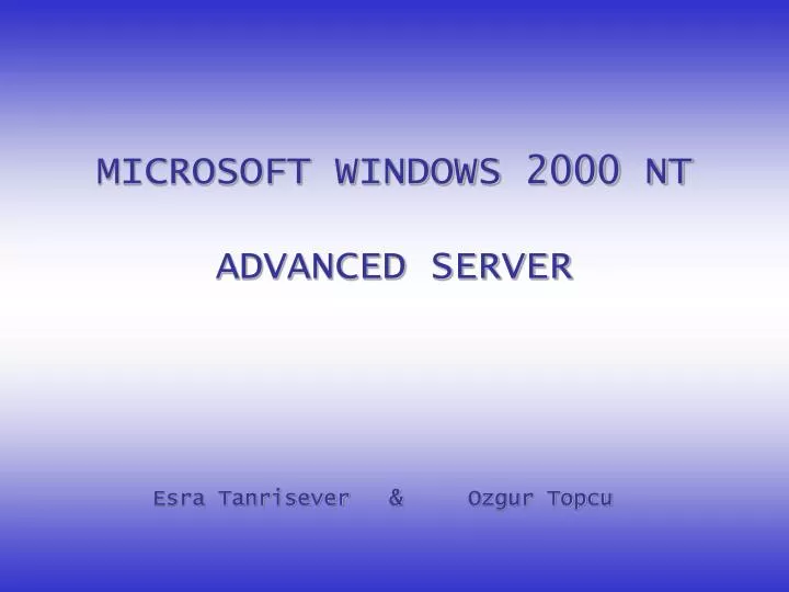 microsoft windows 2000 nt advanced server
