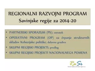 regionalni razvojni program savinjske regije za 2014 20