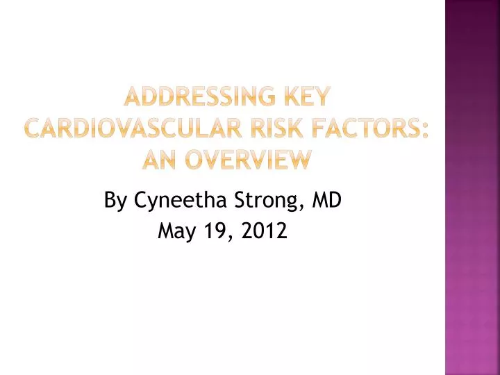 addressing key cardiovascular risk factors an overview
