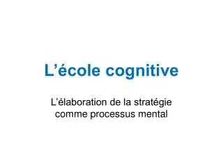 l cole cognitive