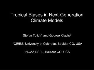 Tropical Biases in Next-Generation Climate Models
