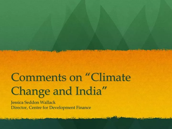 comments on climate change and india
