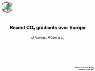 Recent CO 2 gradients over Europe M.Ramonet, P.Ciais et al.