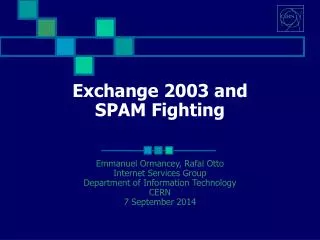 Exchange 2003 and SPAM Fighting