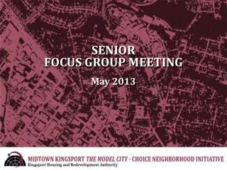 SENIOR FOCUS GROUP MEETING May 2013