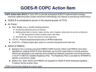 GOES-R COPC Action Item