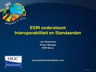 ESRI ondersteunt Interoperabiliteit en Standaarden