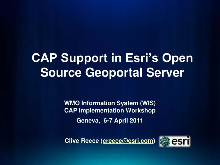 cap support in esri s open source geoportal server