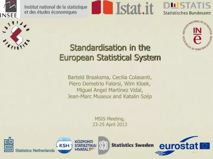 standardisation in the european statistical system