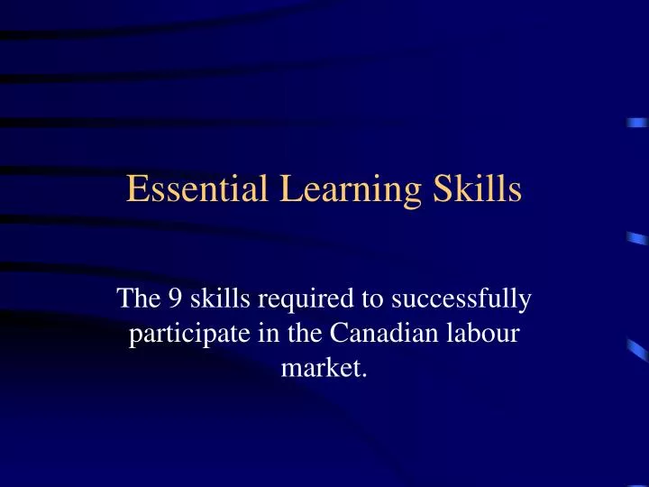 essential learning skills