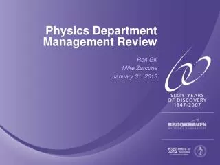 Physics Department Management Review