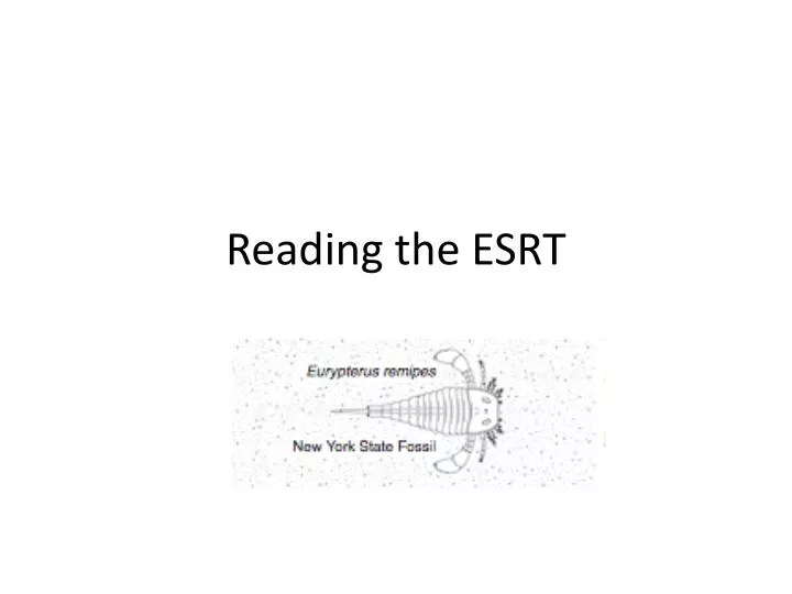 reading the esrt