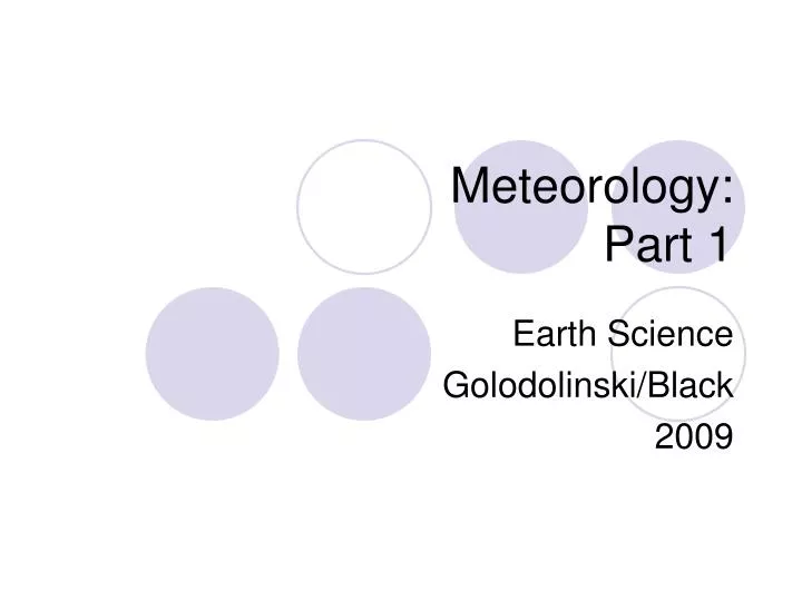 meteorology part 1