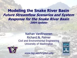 Nathan VanRheenen Richard N. Palmer Civil and Environmental Engineering University of Washington