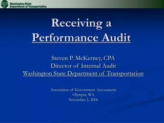 Receiving a Performance Audit