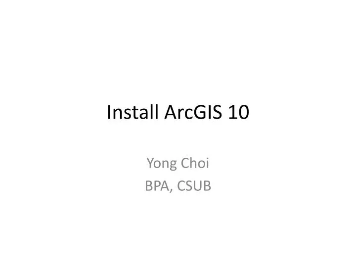 install arcgis 10