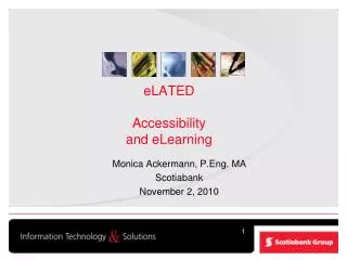 eLATED Accessibility and eLearning