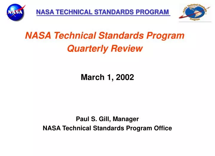 march 1 2002 paul s gill manager nasa technical standards program office
