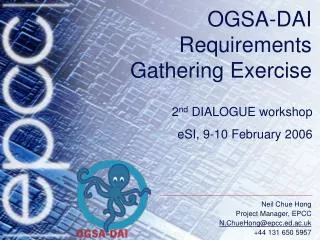OGSA-DAI Requirements Gathering Exercise