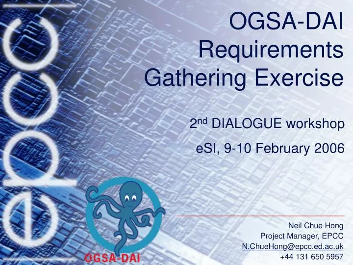 ogsa dai requirements gathering exercise